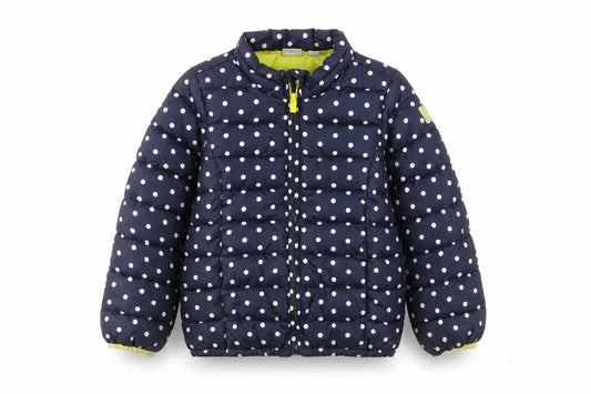 Gap Girls Blue Polka Dot Puffer Jacket Coat 5 Years Full Zip Quilted
