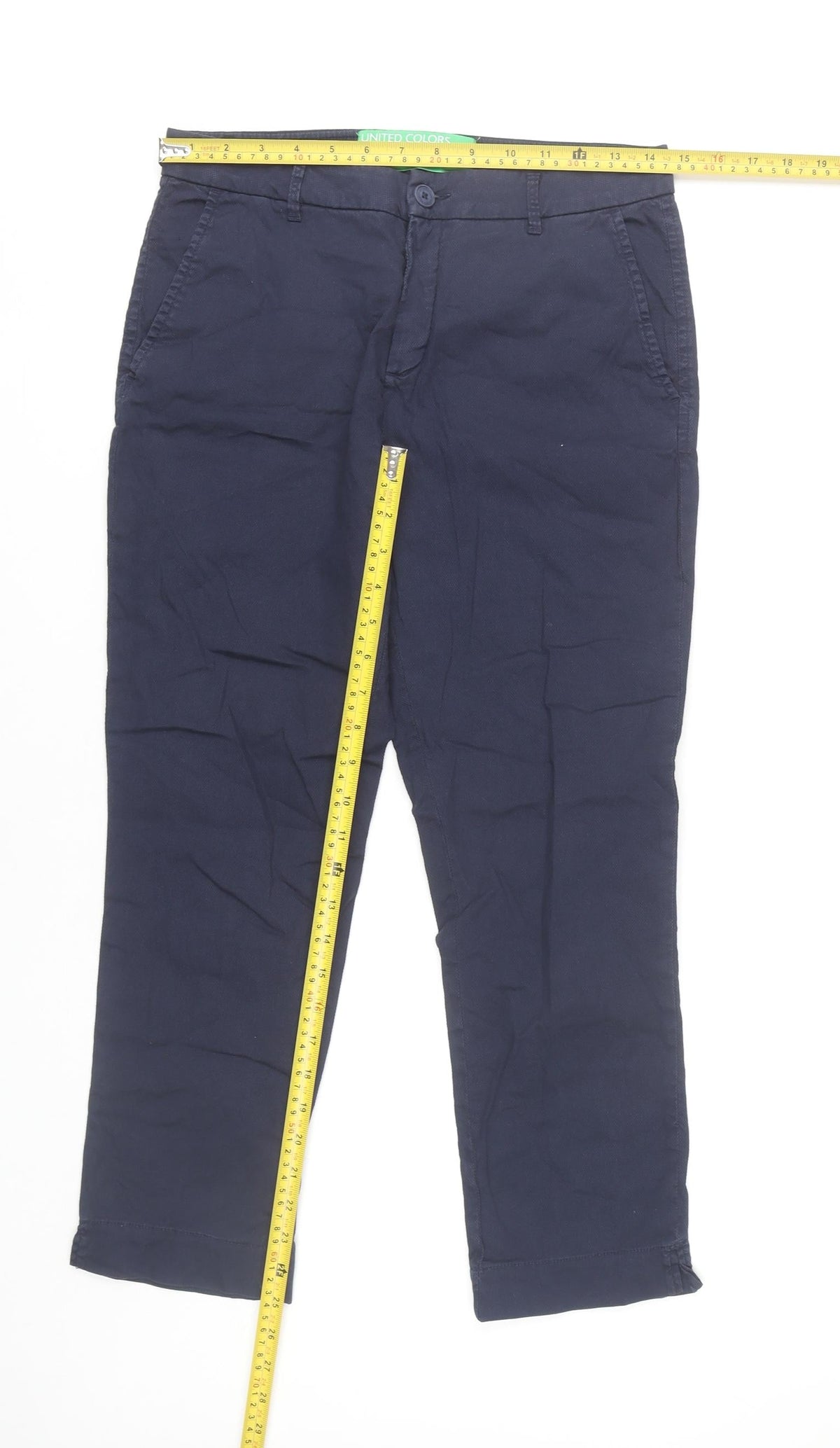 United Colors of Benetton Womens Blue Size 10 Chino Trousers
