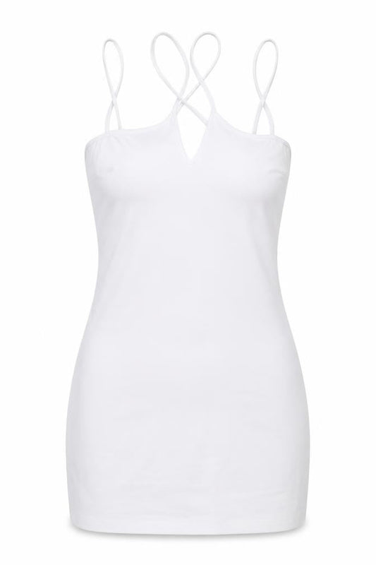 Zara Women White S Mini Bodycon Dress V-Neck Sleeveless Party