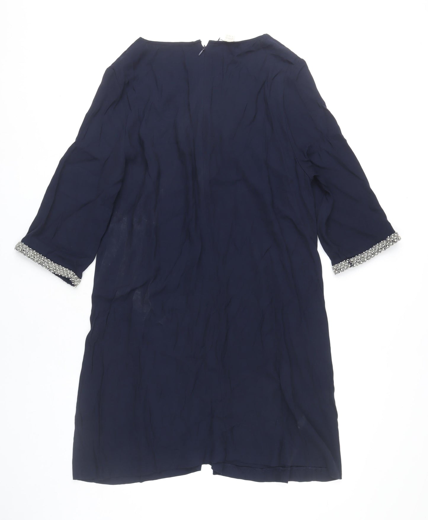 Monsoon Women’s Blue Size 16 Beaded Cuff Shift Dress