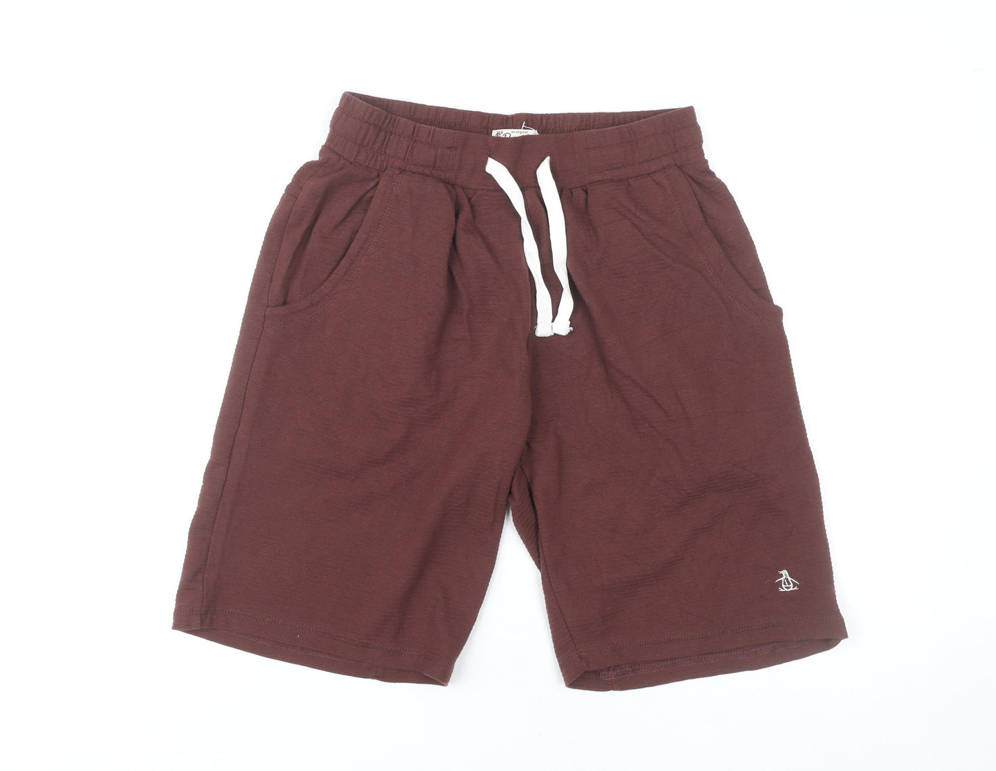 Penguin Women’s Brown Sweat Shorts S Regular Fit Cotton Drawstring