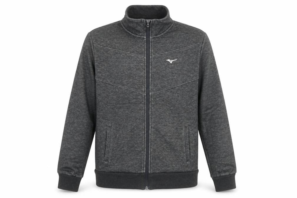 Mizuno Men's Grey L Track Jacket Full Zip Sportswear