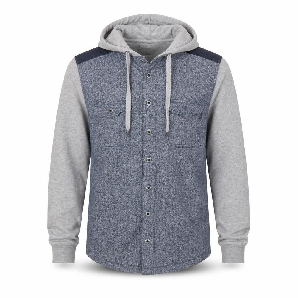 Converse Men’s Grey Blue Hooded Casual Jacket L Regular Fit