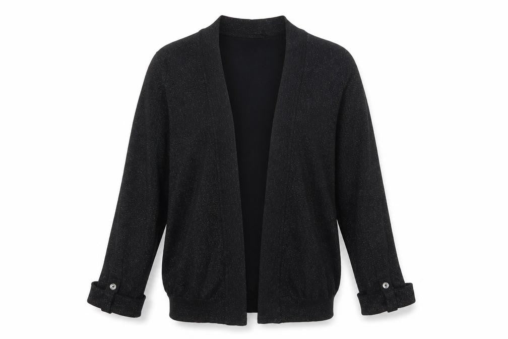 Wallis Women’s Black Glitter Knit Cardigan Size S Long Sleeve