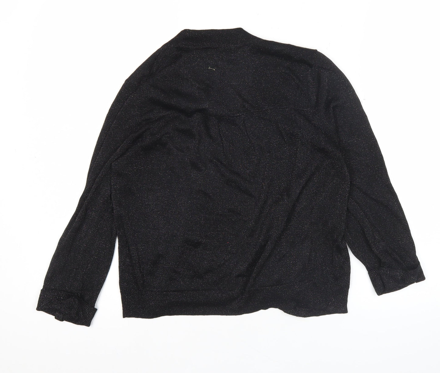 Wallis Women’s Black Glitter Knit Cardigan Size S Long Sleeve