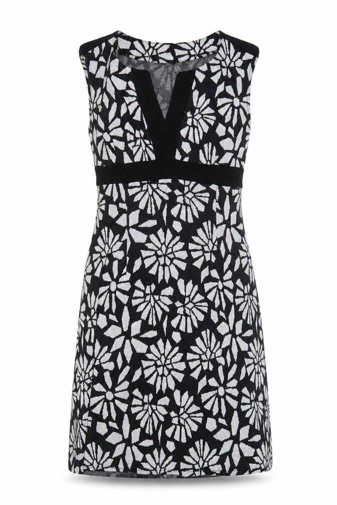 Bohemios Women’s Black Floral Sheath Dress Size 10 Sleeveless Workwear