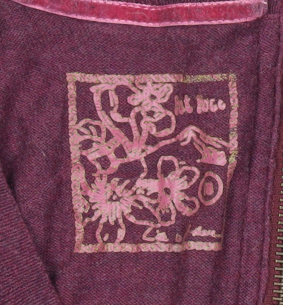 Art Deco Womens Purple Wool Tunic Jumper Size M Scoop Neck Long Sleeve