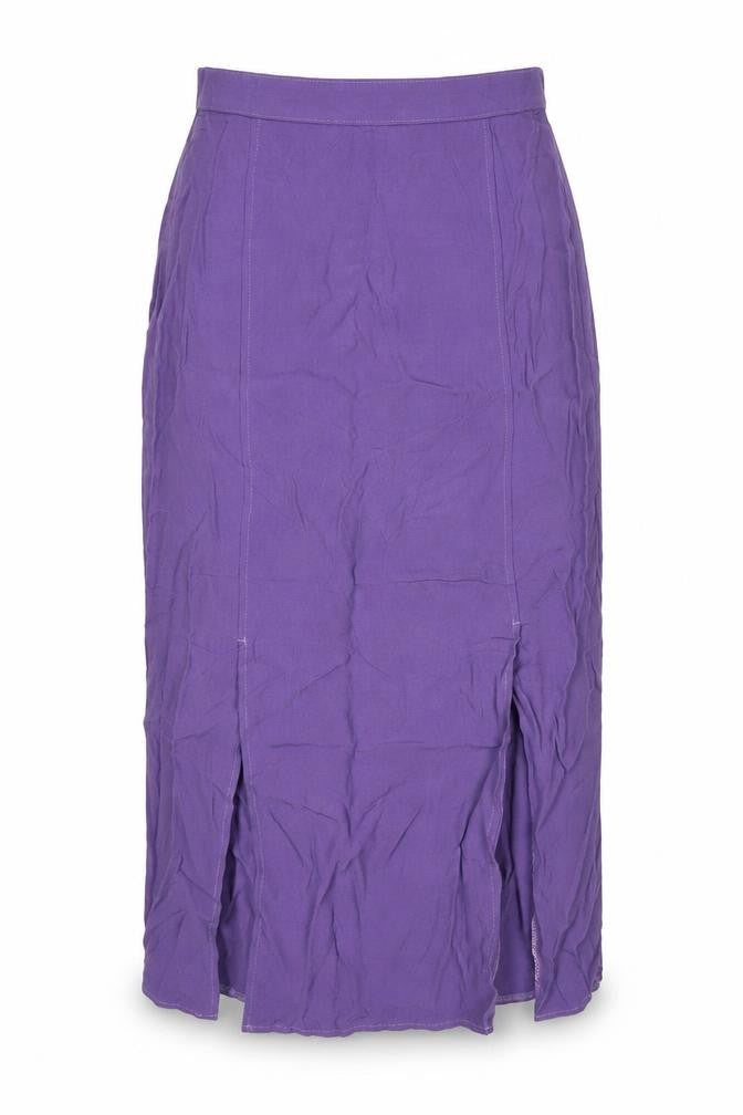 Marks & Spencer Womens Purple Viscose Midi Skirt Size 8