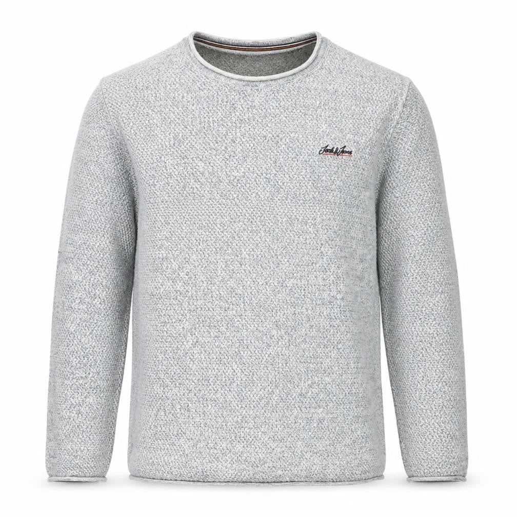 Jack & Jones Mens Grey Knit Pullover Jumper Size M Crew Neck