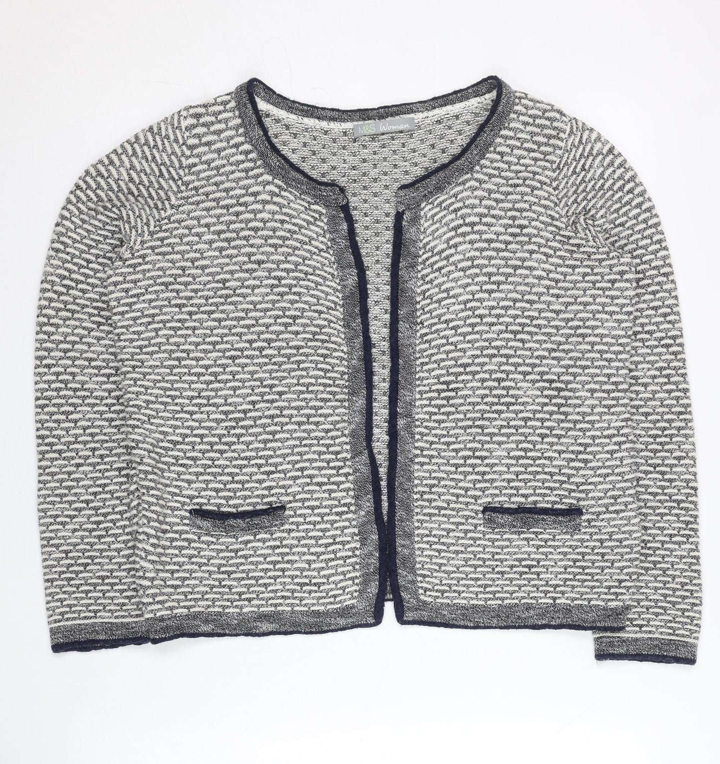Marks and Spencer Women’s Grey Cardigan UK 10 Regular Knit