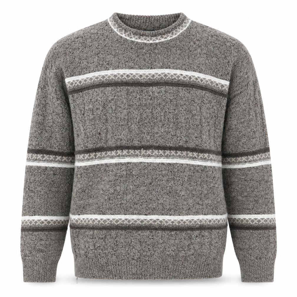 Daniele Blasi Mens Grey XL Cable Knit Wool Blend Jumper