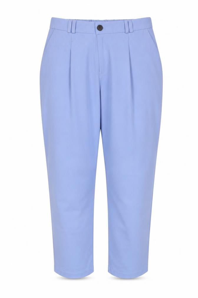Topshop Women Blue Size 14 Pleated Straight Leg Trousers