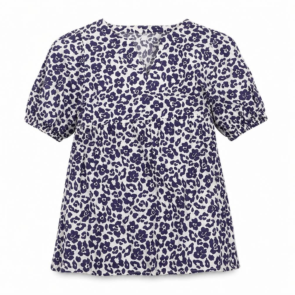 JoJo Maman Bébé Women Purple Animal Print Cotton Tunic Blouse S