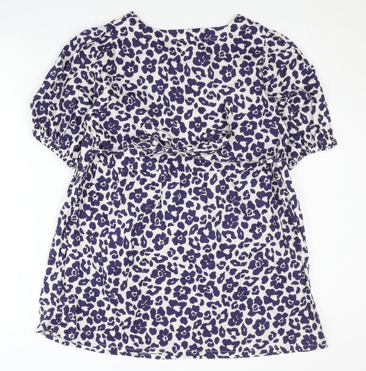 JoJo Maman Bébé Women Purple Animal Print Cotton Tunic Blouse S
