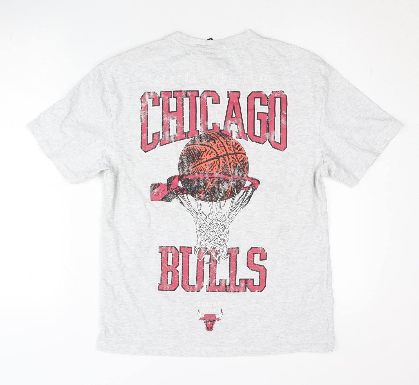 NBA Chicago Bulls Unisex Grey XS T-Shirt Crew Neck Short Sleeve