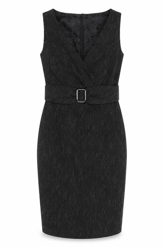 Debenhams Petite Womens Black Size 8 Sheath Belted Dress