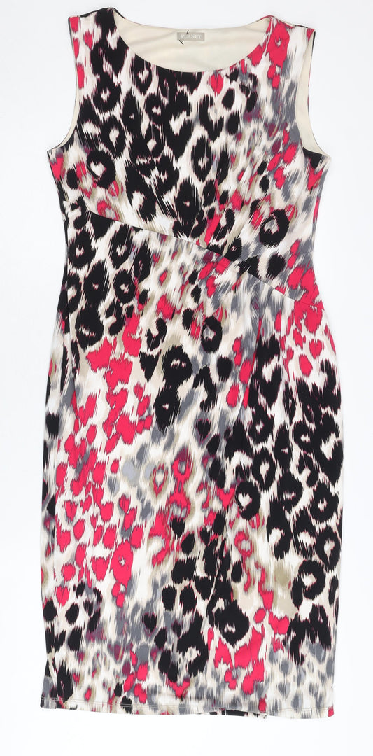 Planet Womens Multicoloured Size 10 Sheath Knee Length Dress