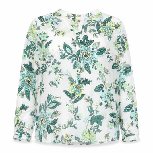 Marks and Spencer Womens Ivory Floral Cotton Tunic Blouse Size 6