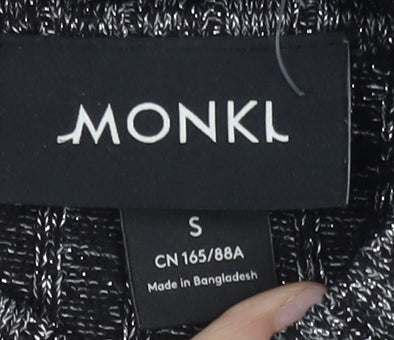 Monki Womens Grey Mock Neck Slim Fit Knit Jumper Size S