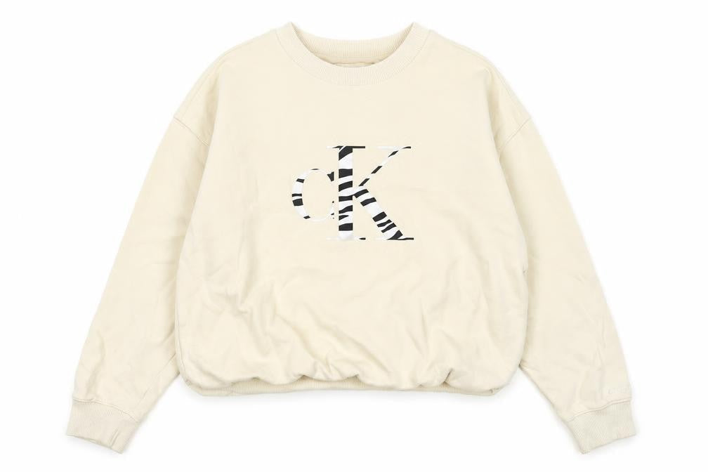 Calvin Klein Jeans Womens Beige Medium Logo Sweatshirt