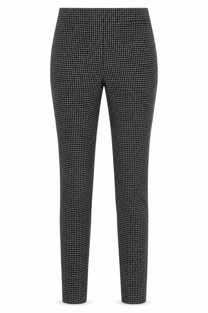 New Look Womens Black Check Slim Fit Trousers Size 8 Workwear