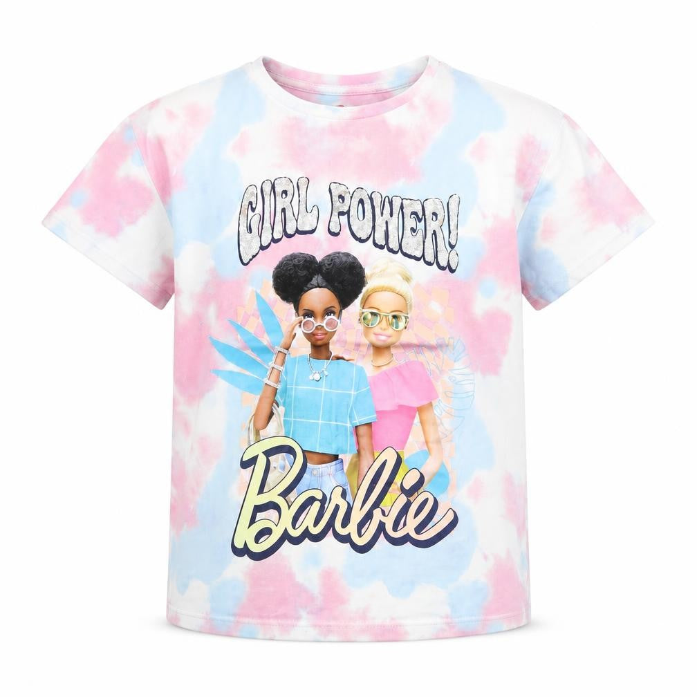 Barbie Girls Multicoloured Tie-Dye Graphic Print T-Shirt Age 8 Cotton