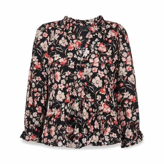 Sanctuary Womens Floral Blouse XS Multicoloured Rayon Tunic Long Sleeve