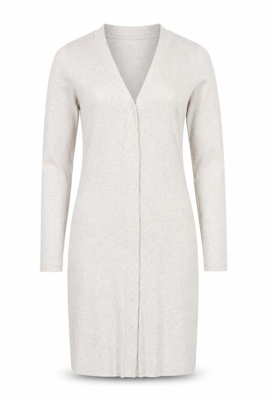 Collusion Women Beige UK 6 Shirt Dress Long Sleeve V-Neck