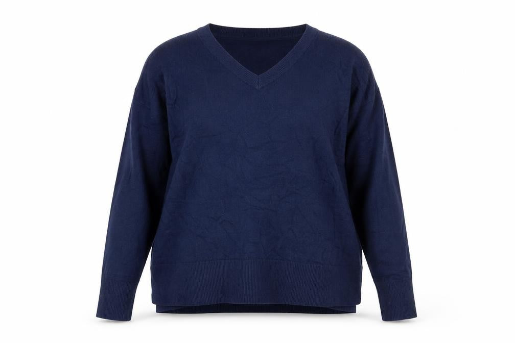 Principles Womens Blue V-Neck Long Sleeve Pullover Jumper Size 16