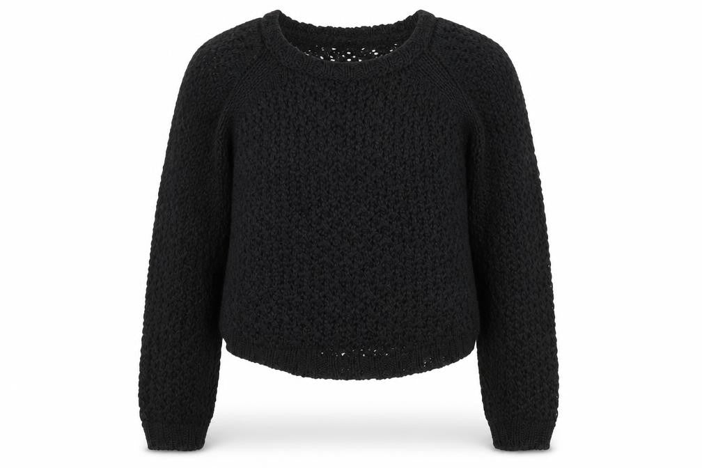 United Colors of Benetton Women's Black Chunky Knit Pullover Jumper Size M