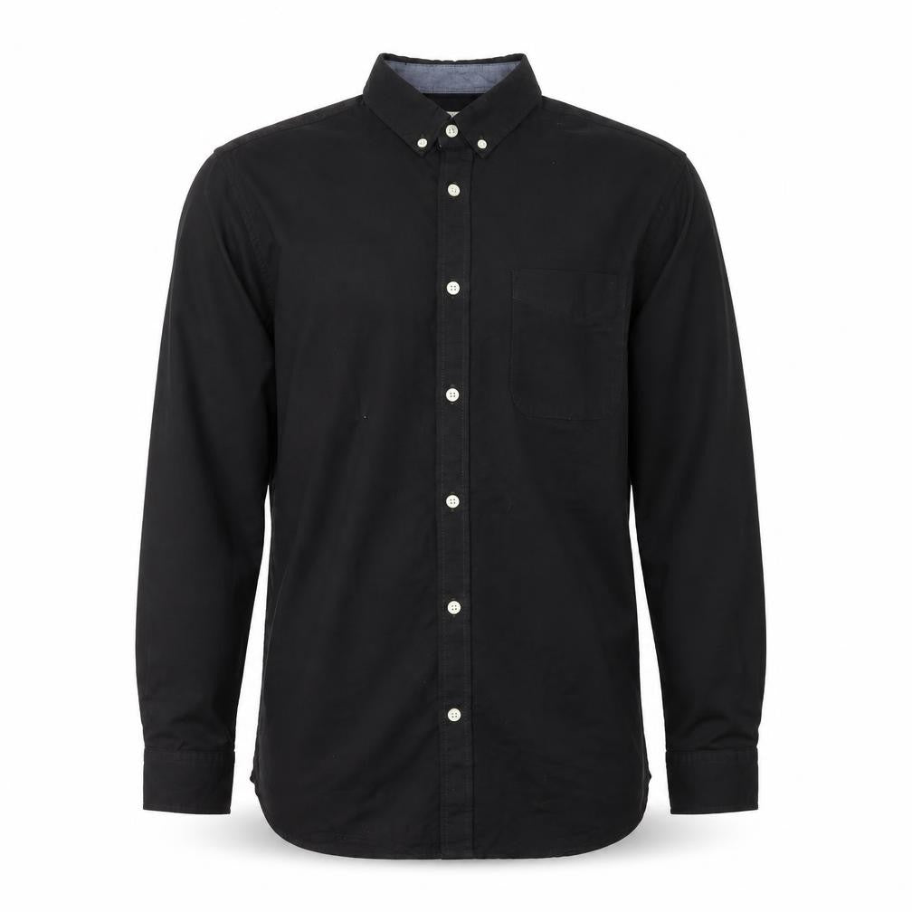 Jack & Jones Men’s Black L Button-Down Cotton Casual Shirt