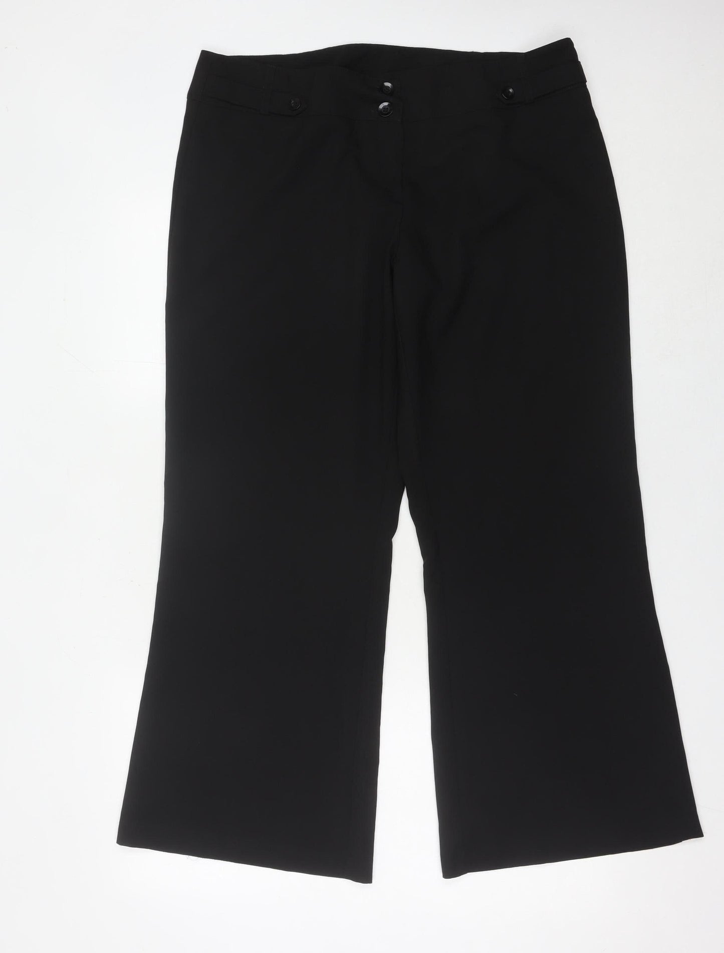 Dorothy Perkins Womens Black Size 16 Wide-Leg Dress Pants