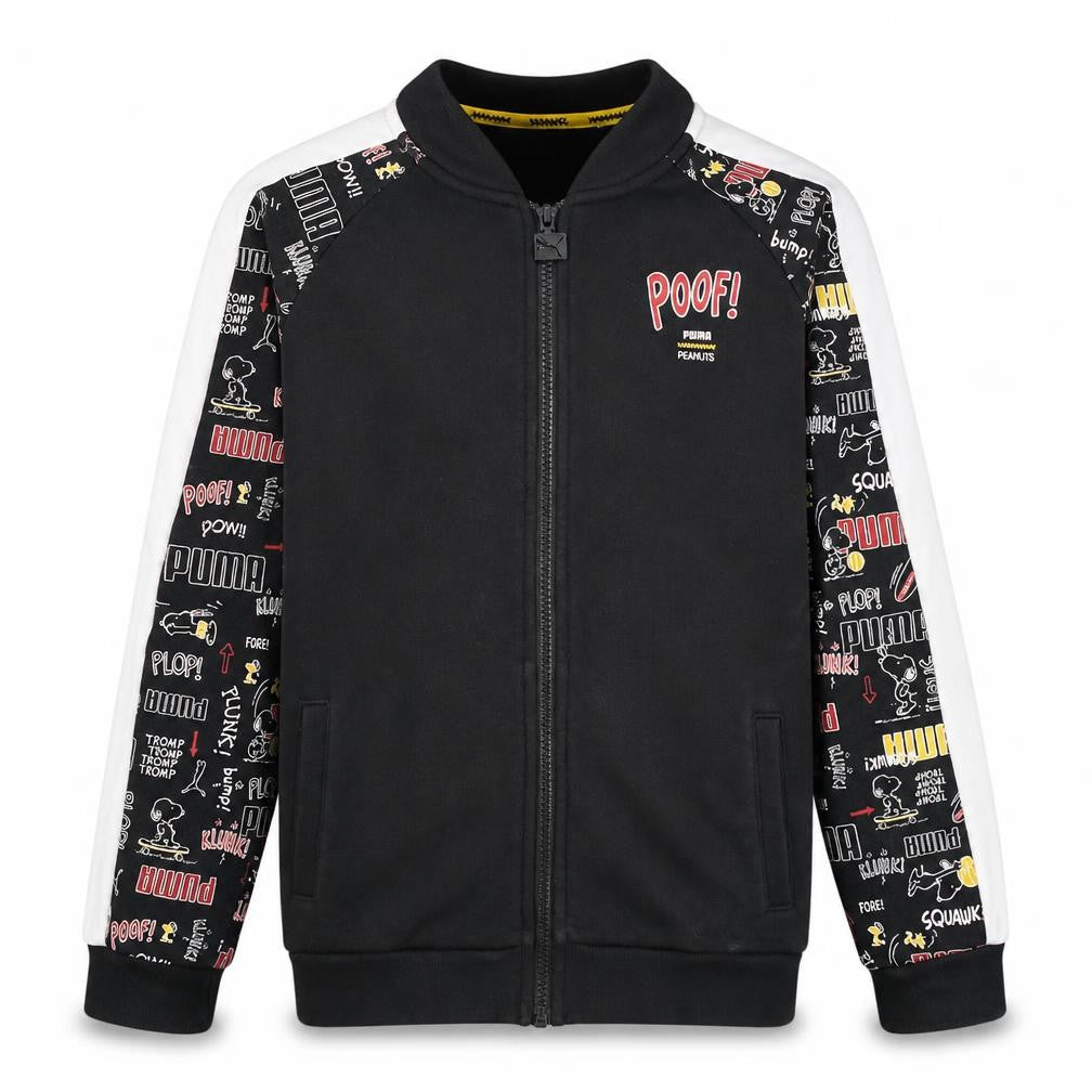 Puma Boys Black Full Zip Hoodie Sweatshirt 11-12Y Peanuts Graphic Print