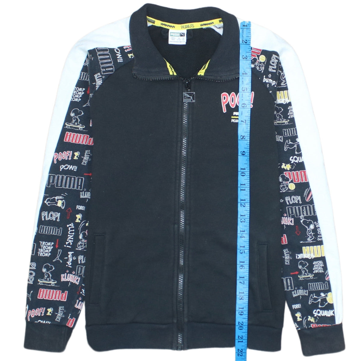 Puma Boys Black Full Zip Hoodie Sweatshirt 11-12Y Peanuts Graphic Print