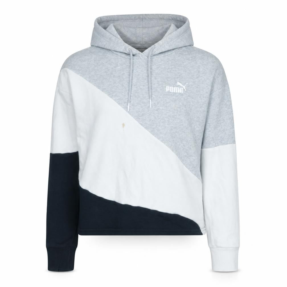 Puma Womens Grey White Black Colourblock Hoodie Size M Pullover