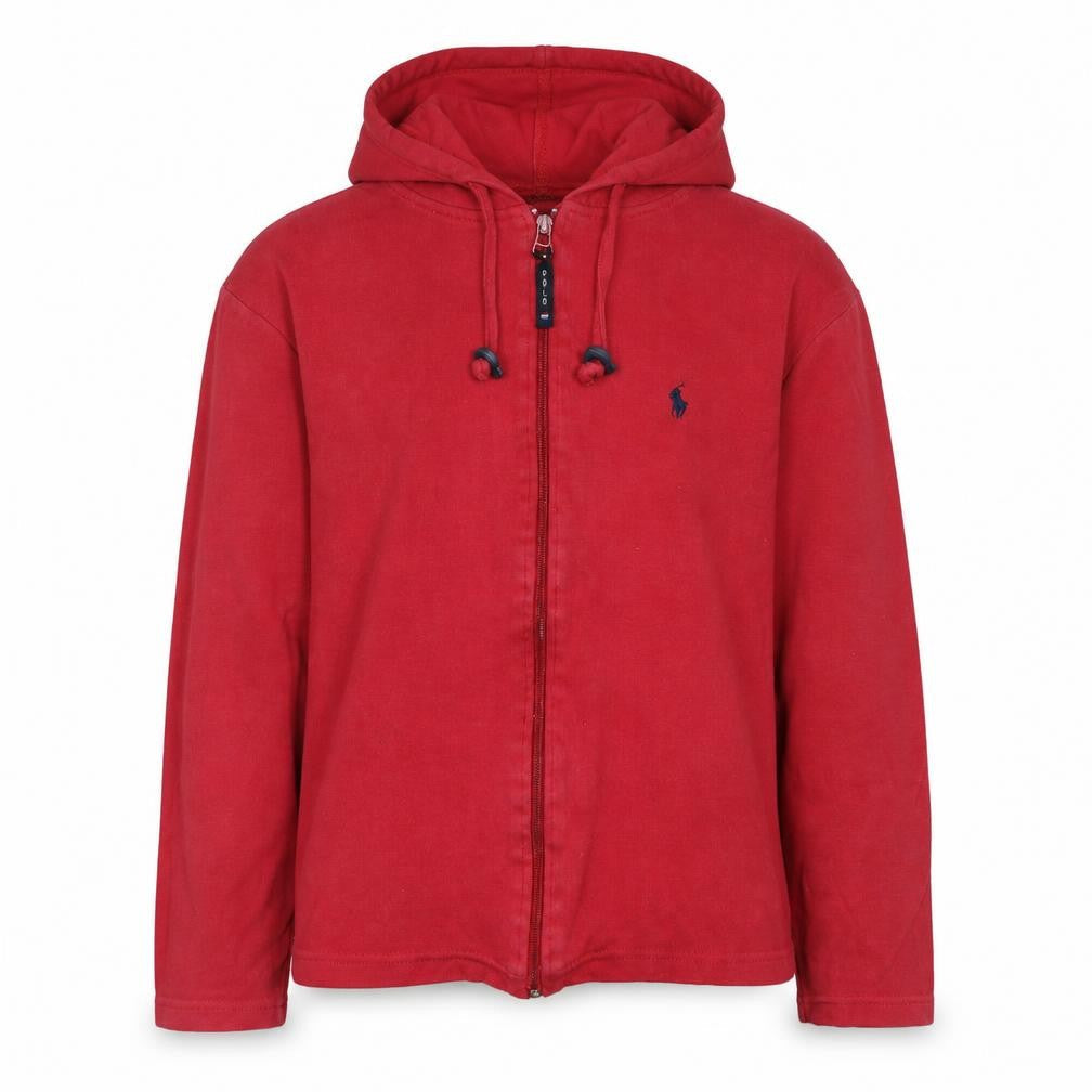 Ralph Lauren Boys Red XL Full Zip Hoodie Jacket Cotton Logo Casual