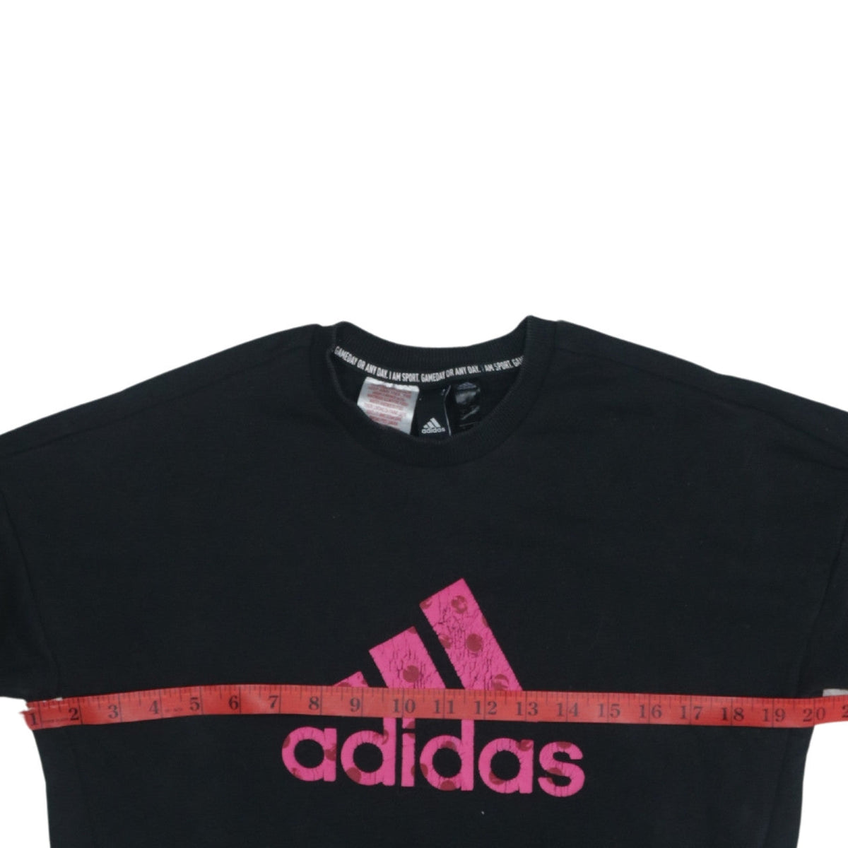 Adidas Girls Black Sweatshirt 13-14 Years Crew Neck Pullover Logo Jumper