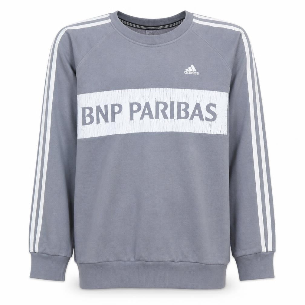 Adidas Boys Grey Sweatshirt 13-14Y Tennis Pullover Graphic Logo Regular Fit