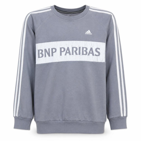 Adidas Boys Grey Sweatshirt 13-14Y Tennis Pullover Graphic Logo Regular Fit