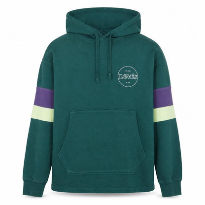 Levi's Men's Green Pullover Hoodie Small Relaxed Fit Logo