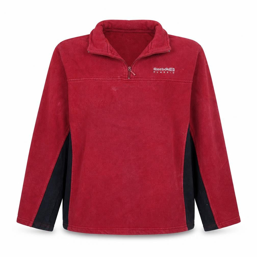 Reebok Red XL Fleece 1/4 Zip Sweatshirt Unisex Adults Sportswear