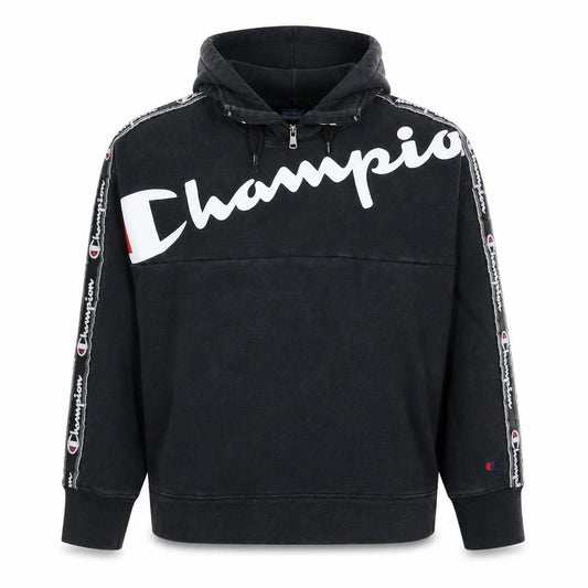 Champion Mens Black XS Pullover Hoodie Logo Graphic Cotton