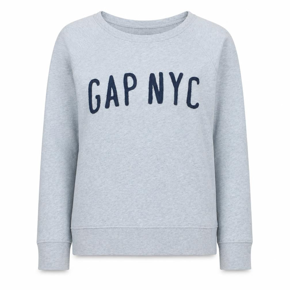 Gap Women’s Grey Sweatshirt Small Pullover Crew Neck Logo Print