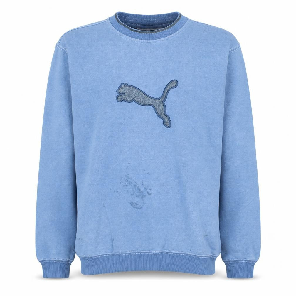 Puma Men’s Blue Sweatshirt S Pullover Crew Neck Long Sleeve Logo