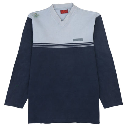 Additional front view of Lee Cooper men’s blue v-neck pullover sweatshirt, size M, regular fit