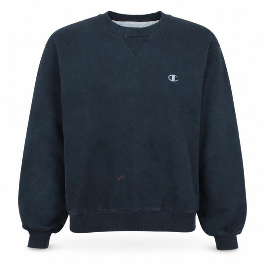 Champion Men's Black Medium Pullover Sweatshirt Crew Neck Logo