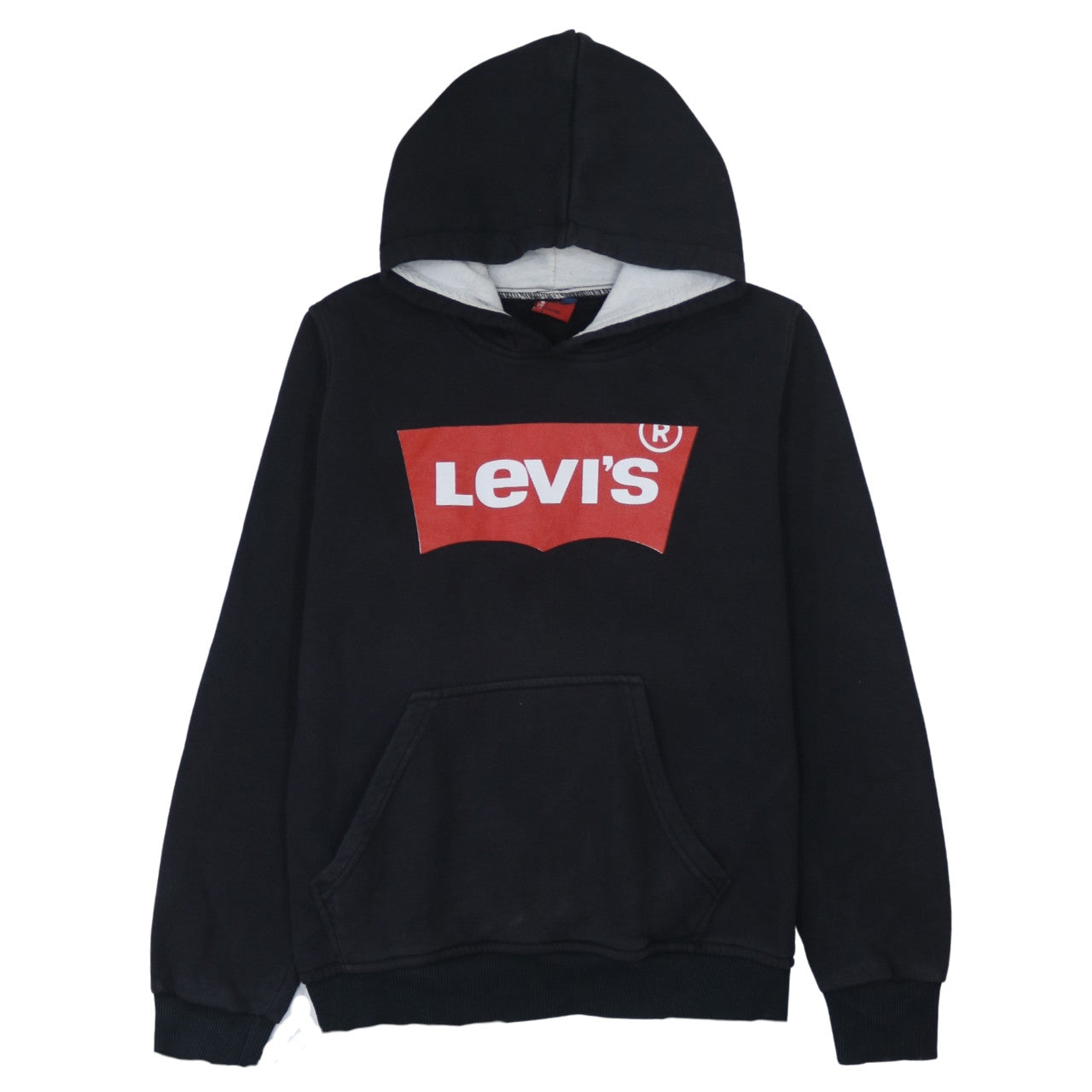 Levi's Boys Black Hoodie Pullover Logo Print 10 Years Fleece Sweatshirt