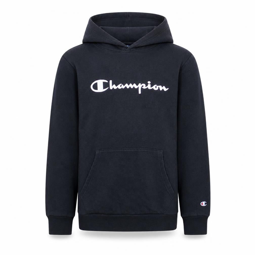 Champion Boys Black Pullover Hoodie Sweatshirt 11-12 Years Logo Fleece
