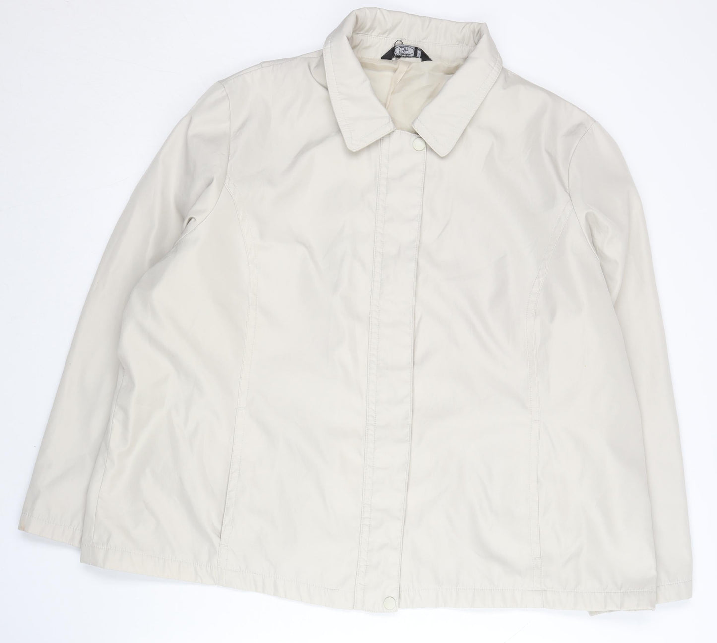 BM Womens Beige XL Basic Jacket Polyester Mid-Length Casual