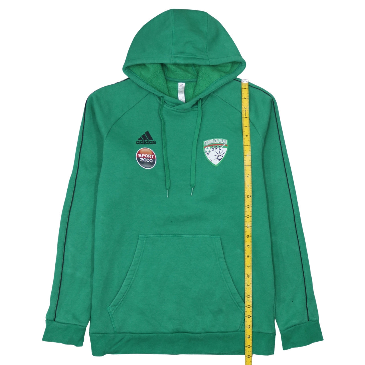 Adidas Men’s Green Pullover Hoodie L Sports Logo Fleece Football Rugby